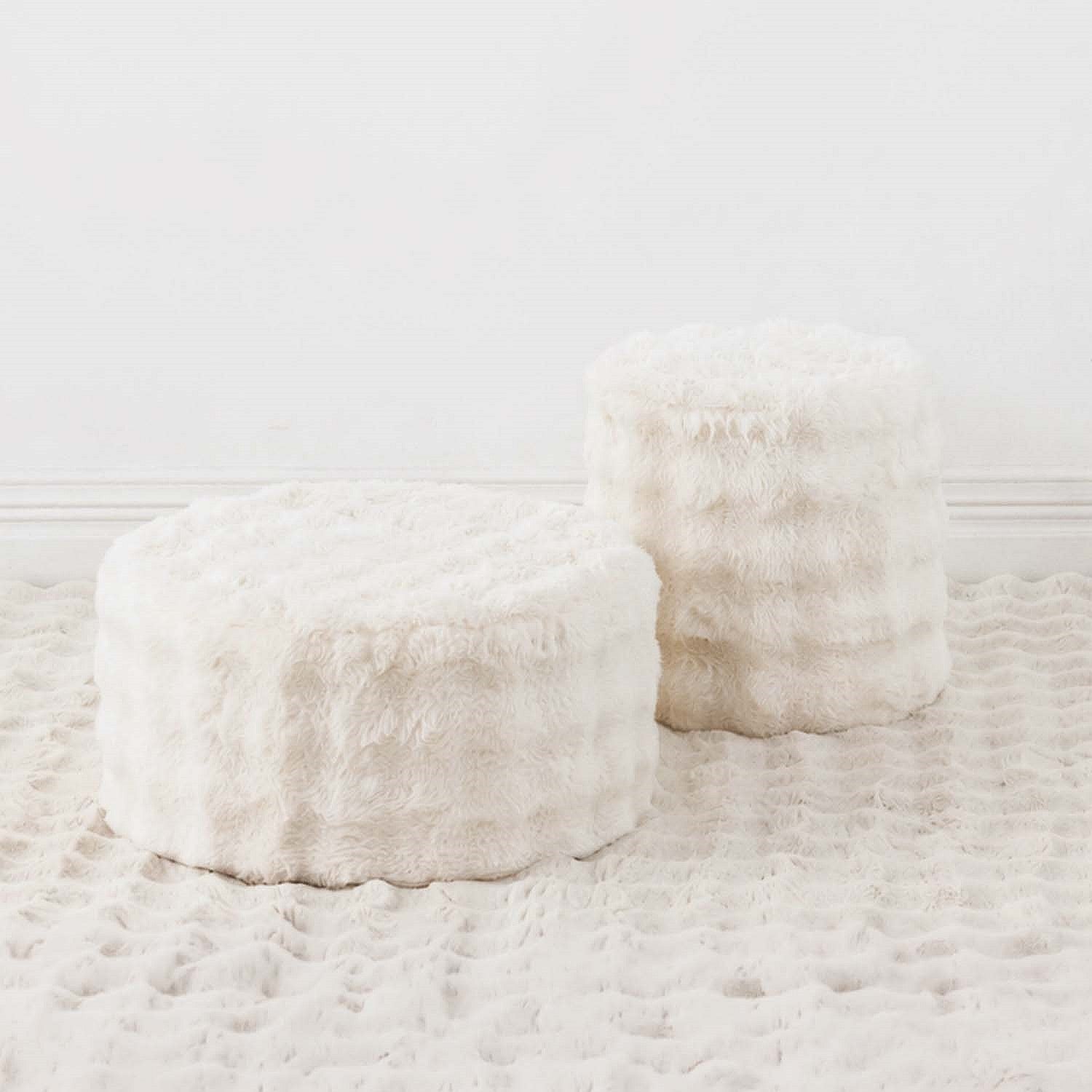 Design Republique Lottie Faux Fur Small Ottoman