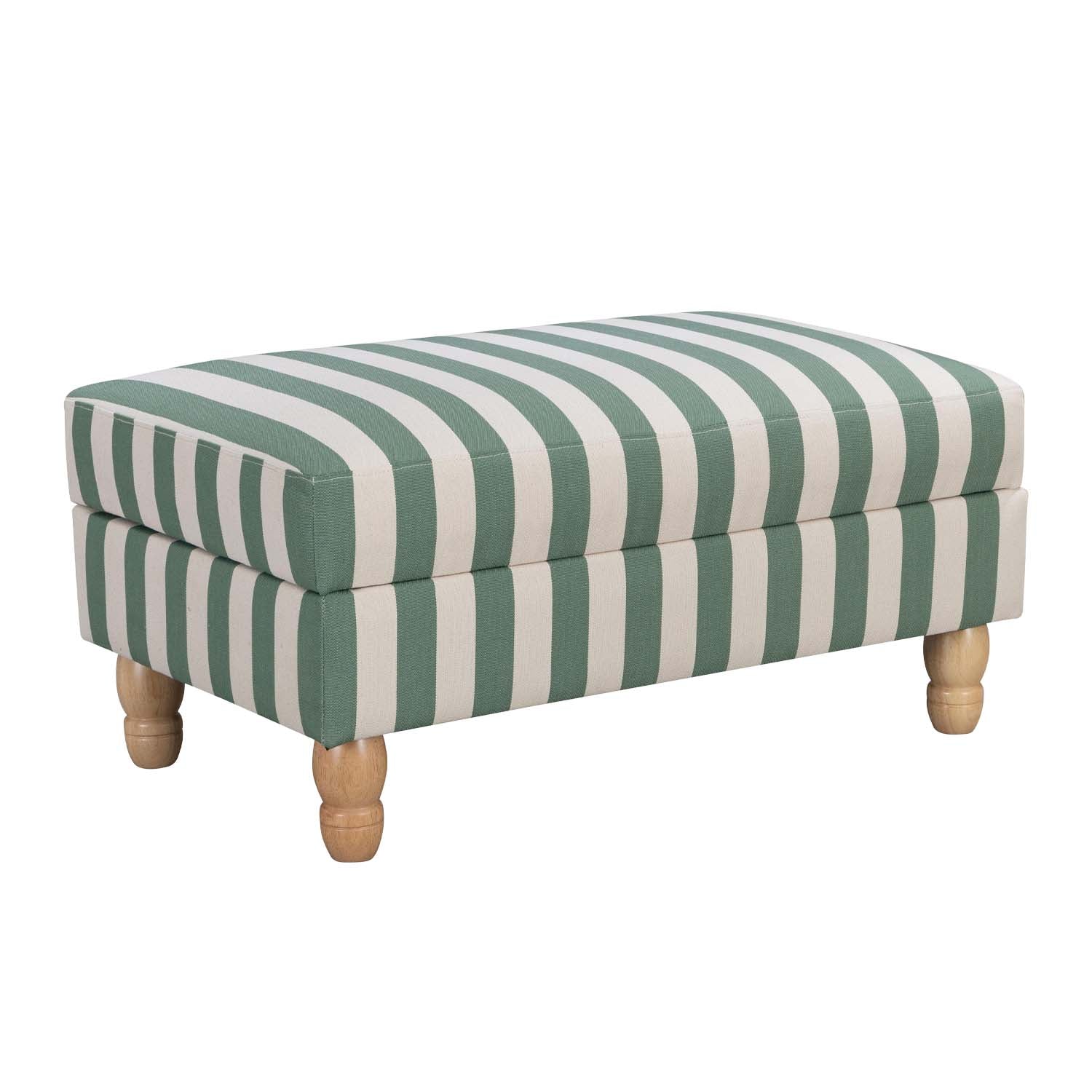 Design Republique Milford Green Stripe Ottoman