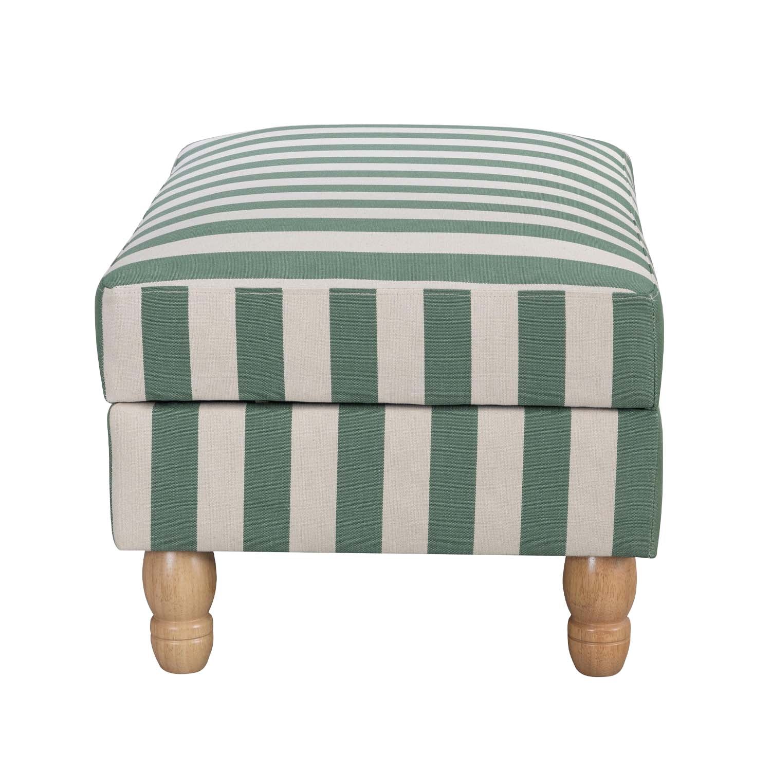 Design Republique Milford Green Stripe Ottoman