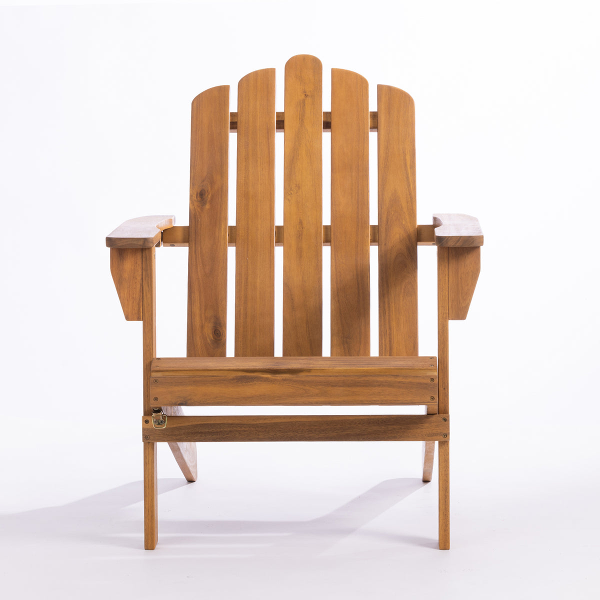A wooden cape cod-style chair with a warm medium brown finish, shown on a clean white studio background.