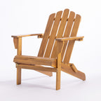 A wooden cape cod-style chair with a warm medium brown finish, shown on a clean white studio background.