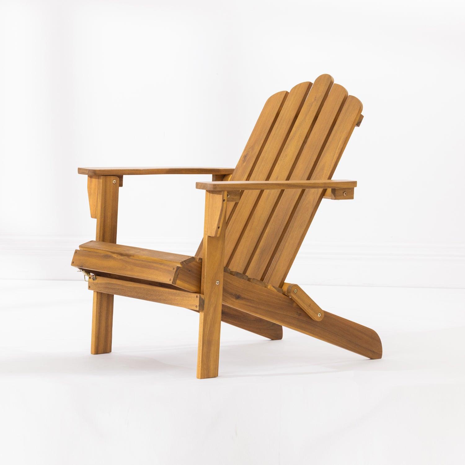 A wooden cape cod-style chair with a warm medium brown finish, shown on a clean white studio background.