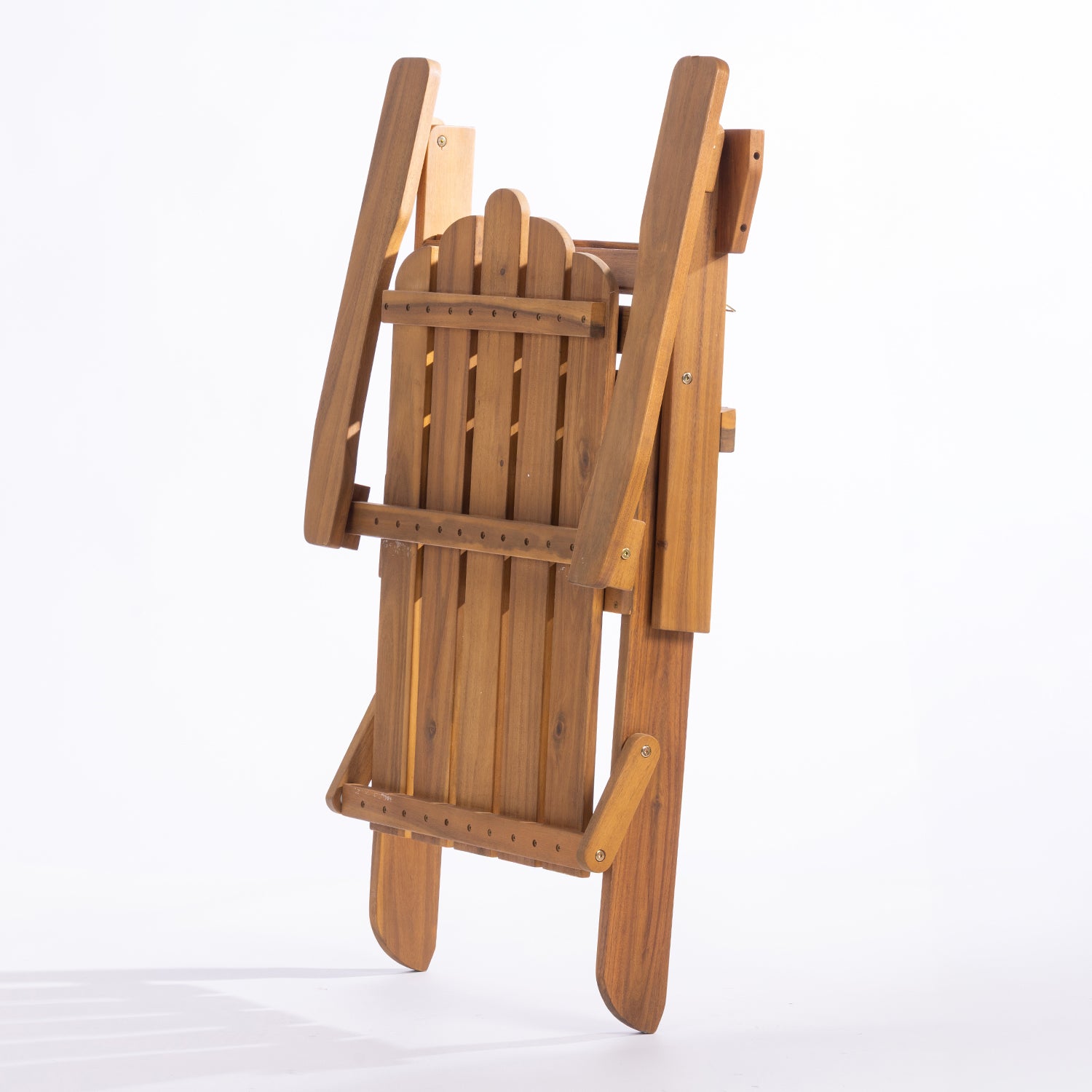 A wooden cape cod-style chair with a warm medium brown finish, shown on a clean white studio background.