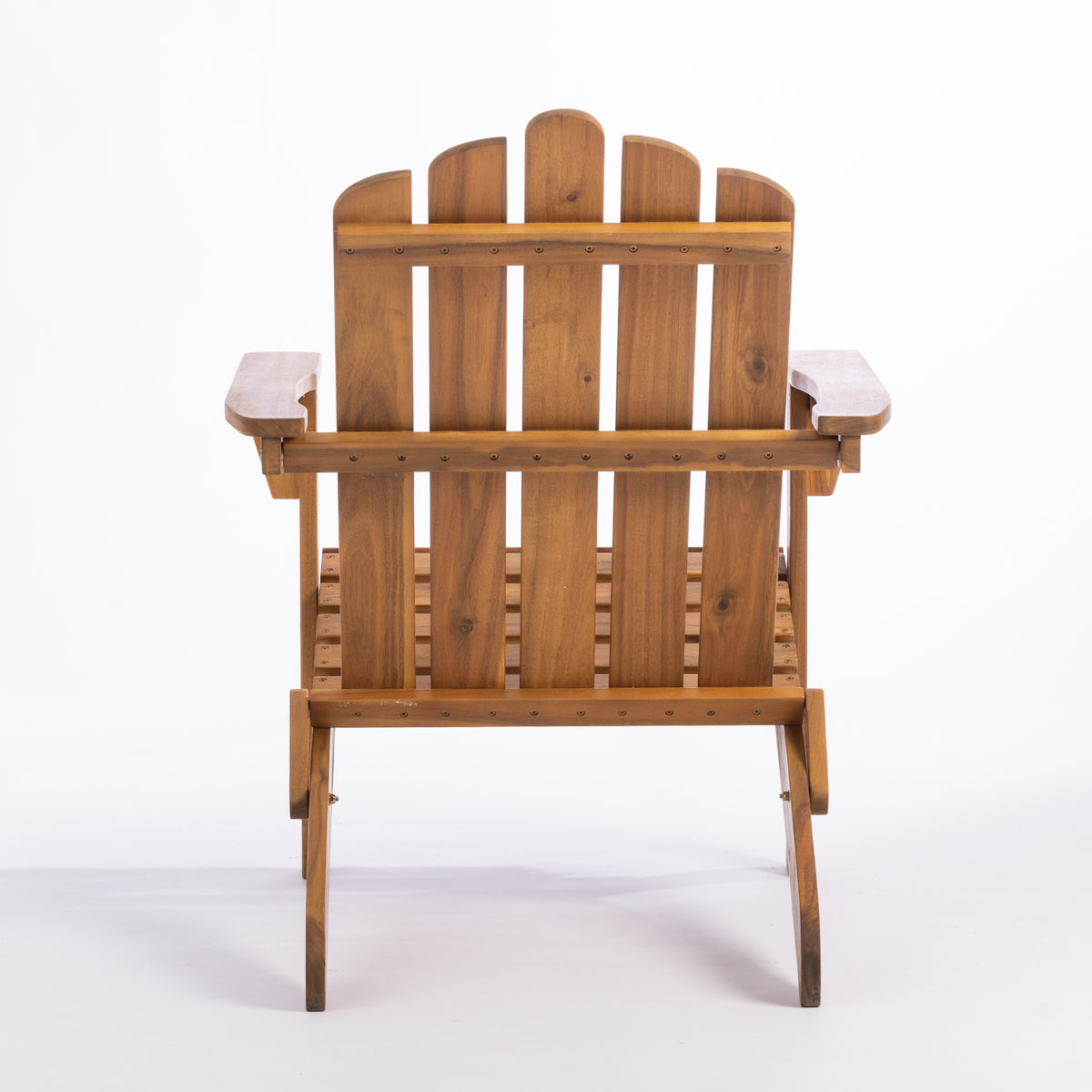 A wooden cape cod-style chair with a warm medium brown finish, shown on a clean white studio background.