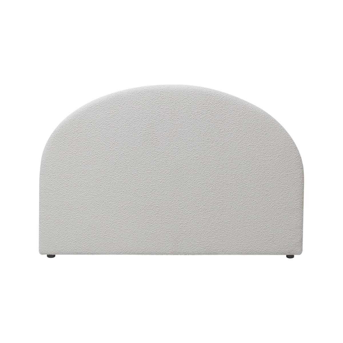 Front view of the Design Plus Eve Arch Headboard in Cream, featuring a softly curved arch design with textured bouclé upholstery.