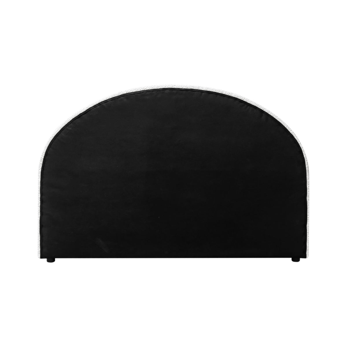 Back view of the Design Plus Eve Arch Headboard in Cream, showing the black fabric backing and rounded arch silhouette.