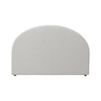 Front view of the Design Plus Eve Arch Headboard in Cream, featuring a softly curved arch design with textured bouclé upholstery.