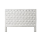 Cream Jade Linen Look Headboard featuring classic diamond button tufting, soft padded upholstery and a timeless rectangular design.