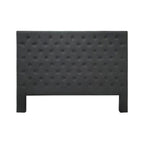 Dark Grey Jade Linen Look Headboard featuring an elegant diamond button tufted pattern, soft padded upholstery and a timeless rectangular shape.