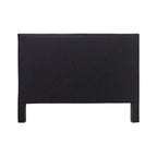 Rear view of the Dark Grey Jade Linen Look Headboard showing the smooth black fabric backing and two supporting legs.