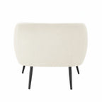 Design Republique Olivia Cream Velvet Chair with a fully upholstered curved back and slim black metal legs, shown against a white background.