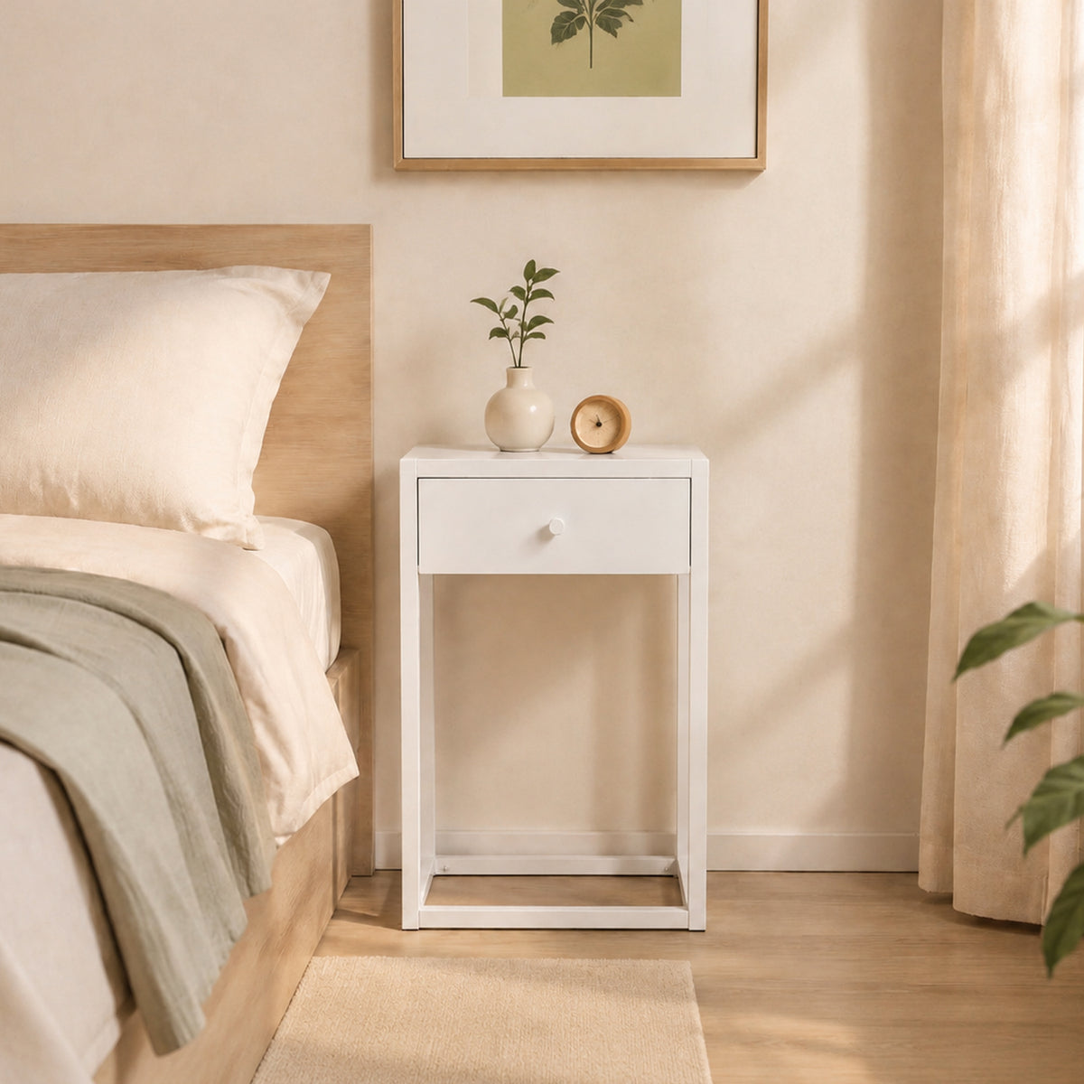 Design Republique Mila Ivory Bedside Table | BB&B NZ – Bed Bath & Beyond NZ
