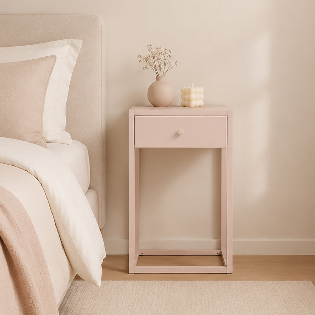Texture Decor Table Design Republique Mila Pink Bedside Table | BB&B NZ – Bed Bath & Beyond NZ