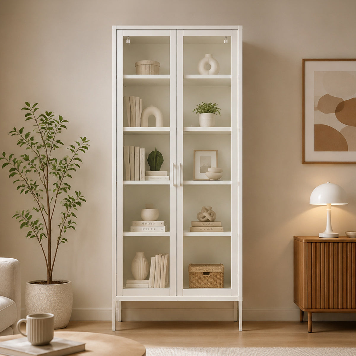 Design Republique Lincoln Tall Cabinet White | Bed Bath & Beyond NZ