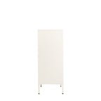 The side of a white metal cabinet shown against a plain white background.
