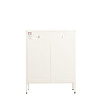 The back of a white metal cabinet shown against a plain white background.