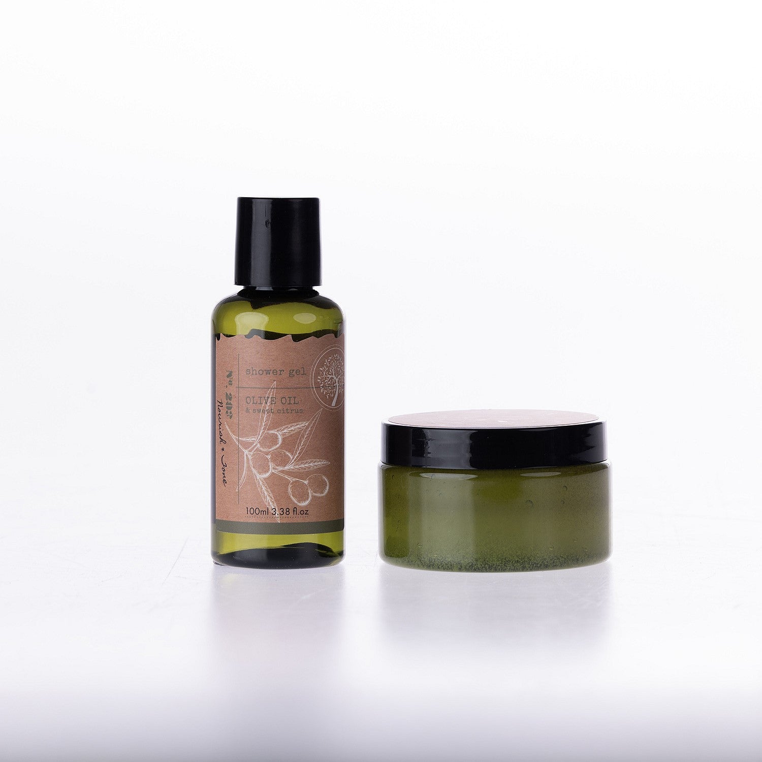 Pure Natures Olive Oil & Sweet Citrus Shower Gel & Scrub Set