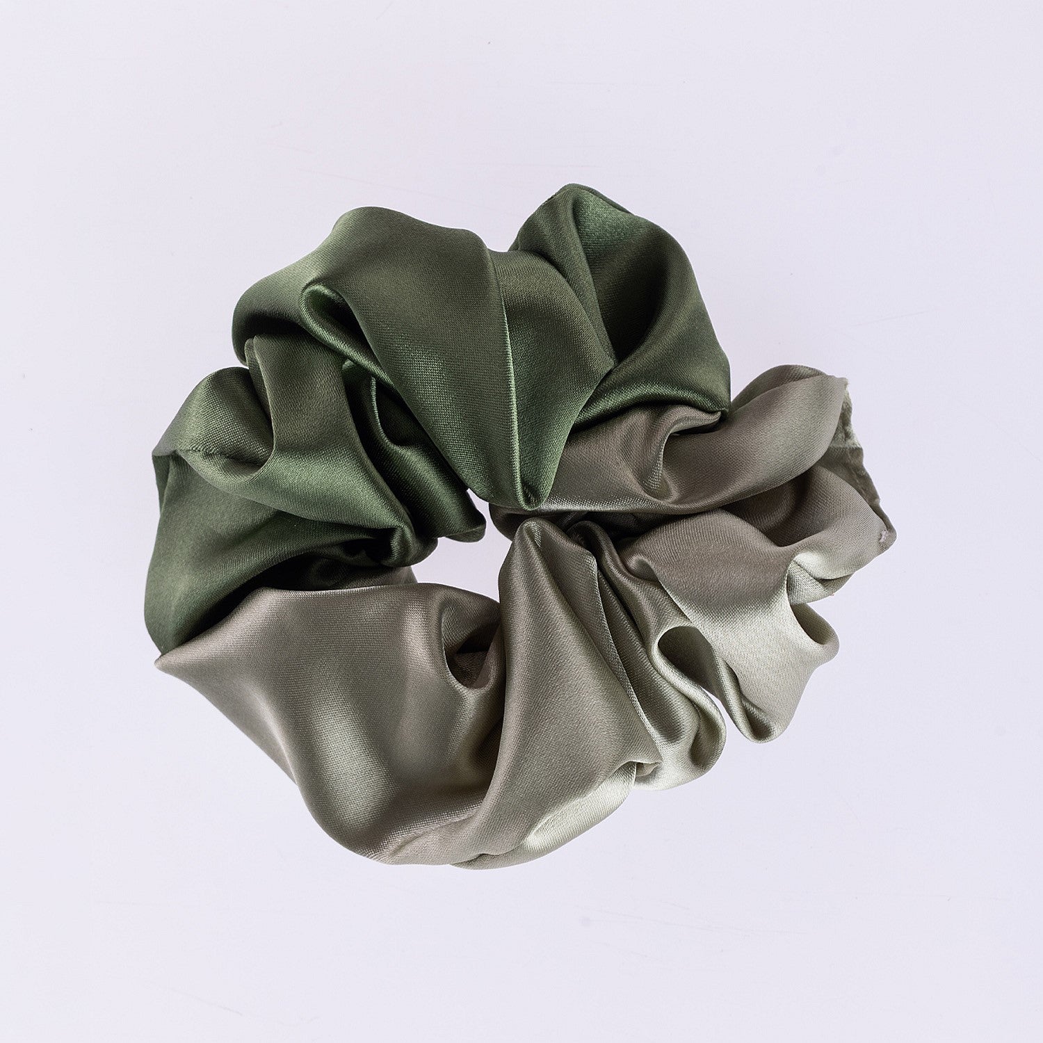 Grace & Gild Shalah Two Tone Scrunchie Green