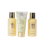 Grace & Gild Luxury Florals Royal Lily & Vanilla gift set presented in a pale green floral gift box with gold detailing.