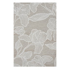Gracious Living Lily Wool Rug in Biscotti featuring an oversized ivory floral design on a soft biscotti beige background.