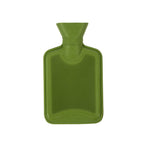 Green hot water bottle on a white background
