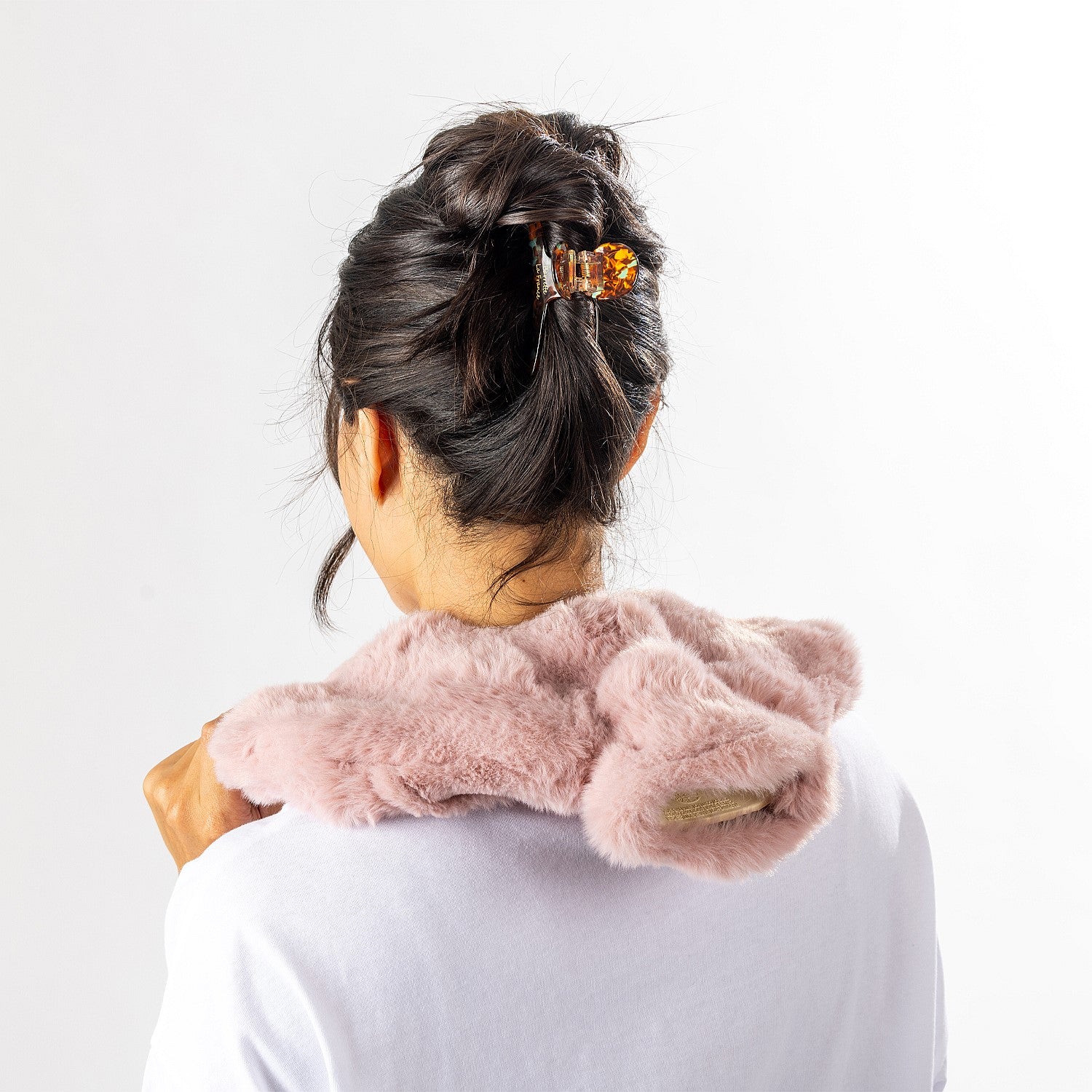 Hush Curved Faux Fur Neck Hot Water Bottle With Cover 0.9L