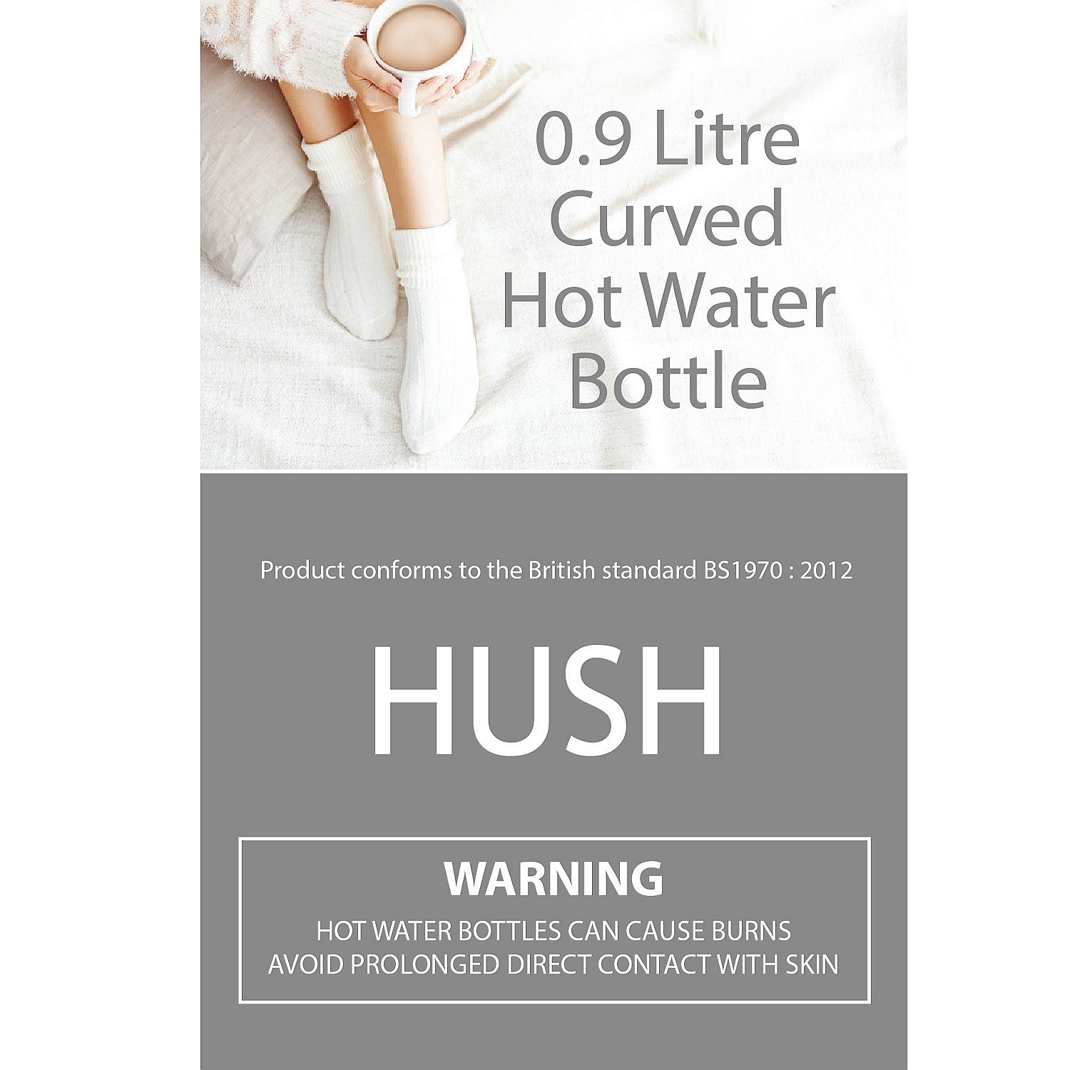 Hush Curved Faux Fur Neck Hot Water Bottle With Cover 0.9L