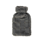 Hush Square Embossed Faux Fur Hot Water Bottle Cover 0.7L