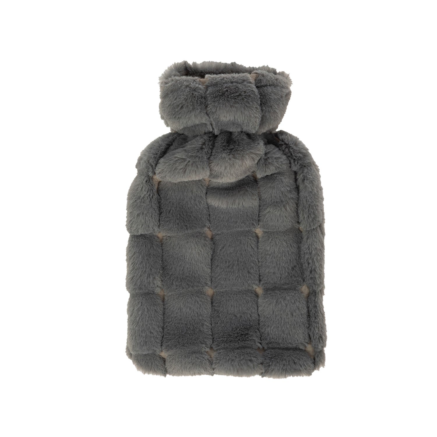 Hush Square Embossed Faux Fur Hot Water Bottle Cover 0.7L