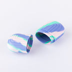 Grace & Gild Mae Ice Roller in a pastel marble design, shown opened into two separate pieces on a white background.