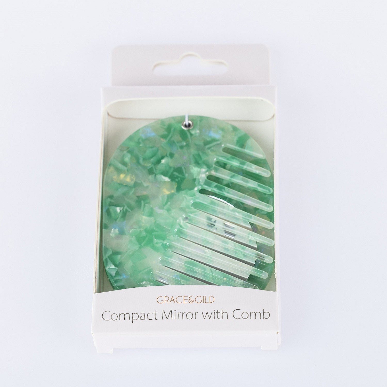 Grace & Gild Compact Mirror With Comb