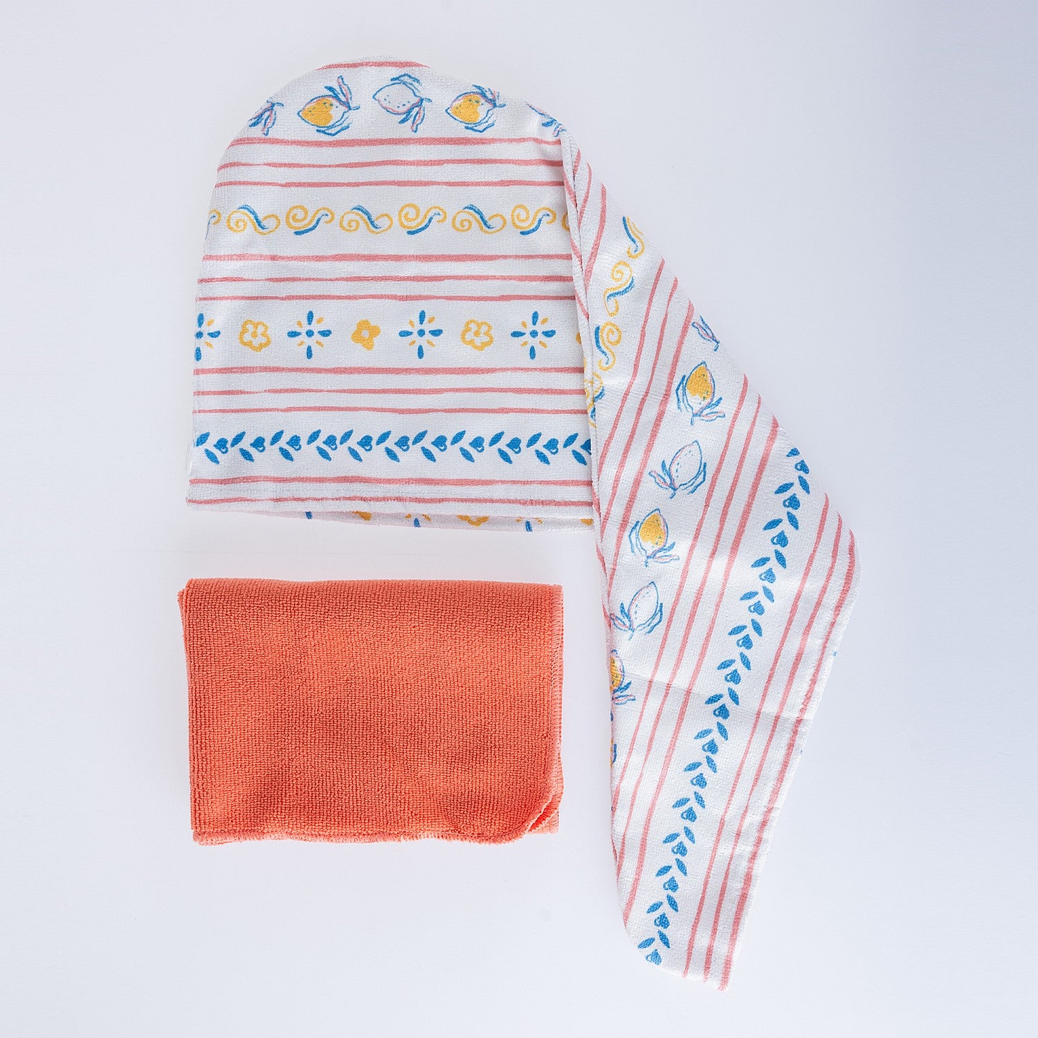 Grace & Gild Cali Microfibre Towel & Hair Wrap Set Peach