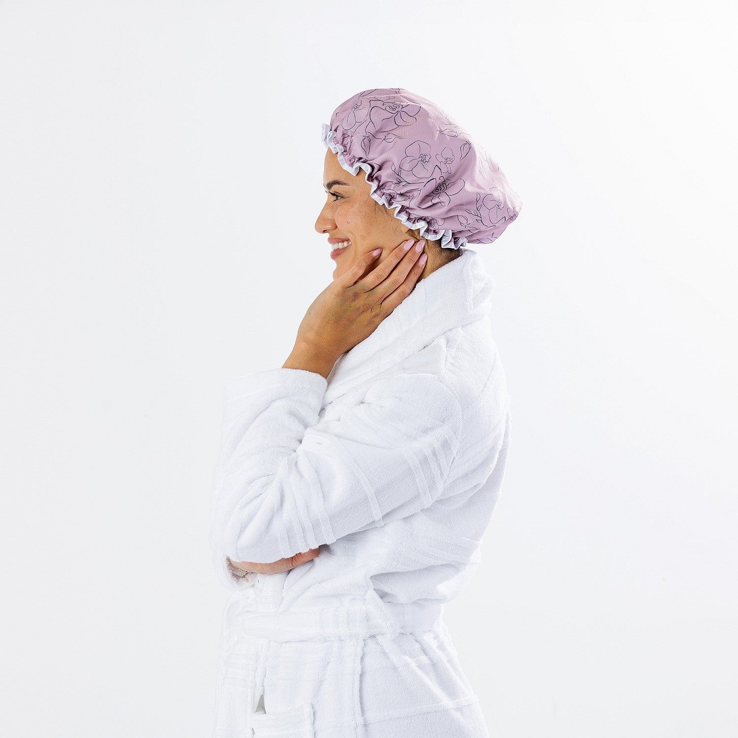 Grace & Gild Celine Double Layer Shower Cap Pink