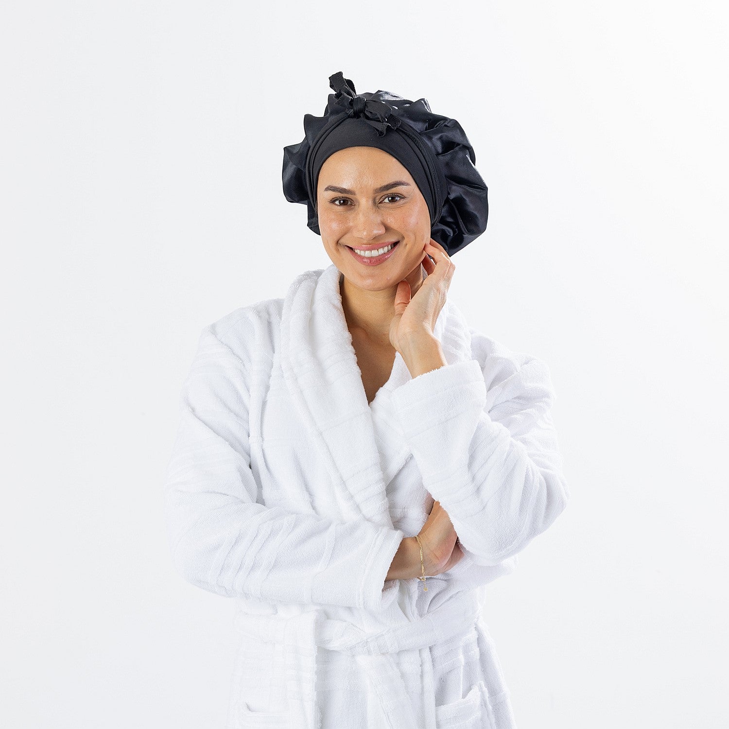 Grace & Gild Double Layer Satin Bonnet