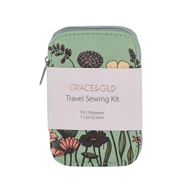Grace & Gild Travel Sewing Kit Floral Meadow