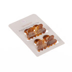 Grace & Gild Aspen Mini Hair Clip 4 Pack in a brown marbled finish displayed