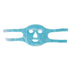 Grace & Gild Cooling Gel Bead Face Mask Sky Blue shown flat with soft plush side facing up and adjustable straps.