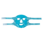 Grace & Gild Cooling Gel Bead Face Mask Sky Blue shown flat with cooling gel bead side facing up and adjustable straps.