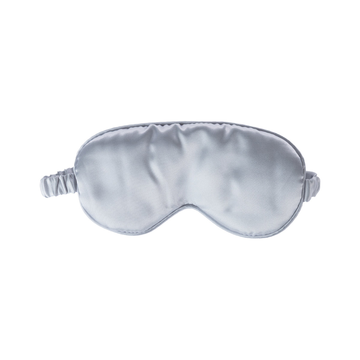 Grace & Gild So Soft Eye Mask in silver with a smooth satin-style finish and elasticated strap.