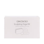 Grace & Gild Sculpting Yoga Kit packaging featuring an illustration of the carry bag, dumbbell and massage ball.