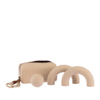 Grace & Gild Sculpting Yoga Kit in natural, featuring a carry bag, massage ball and sculpting dumbbell pieces.