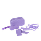 Grace & Gild Sculpt & Cardio Kit in orchid, featuring a quilted carry bag, massage ball, resistance band and skipping rope.
