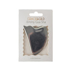 Grace & Gild Emmy Stainless Steel Gua Sha, displayed in white retail packaging on a white background.