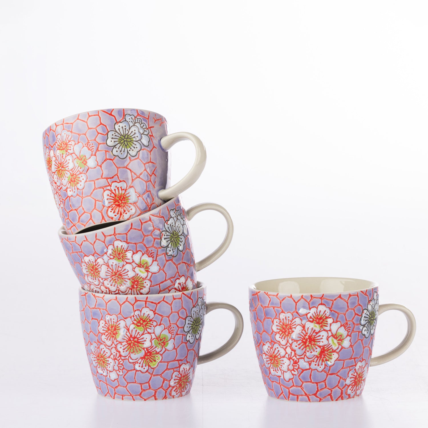 Gracious Living Delilah Mug Set of 4 Lavender