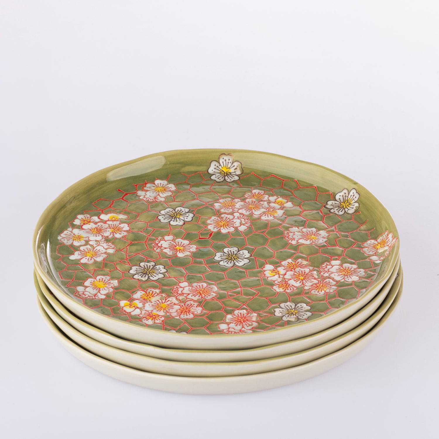 Gracious Living Delilah Dinner Plate Set of 4 Sage