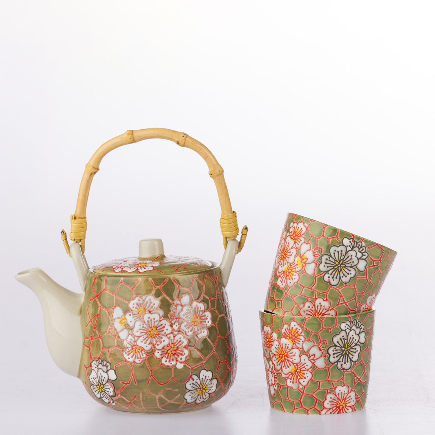 Gracious Living Delilah Teapot Set of 3 Sage