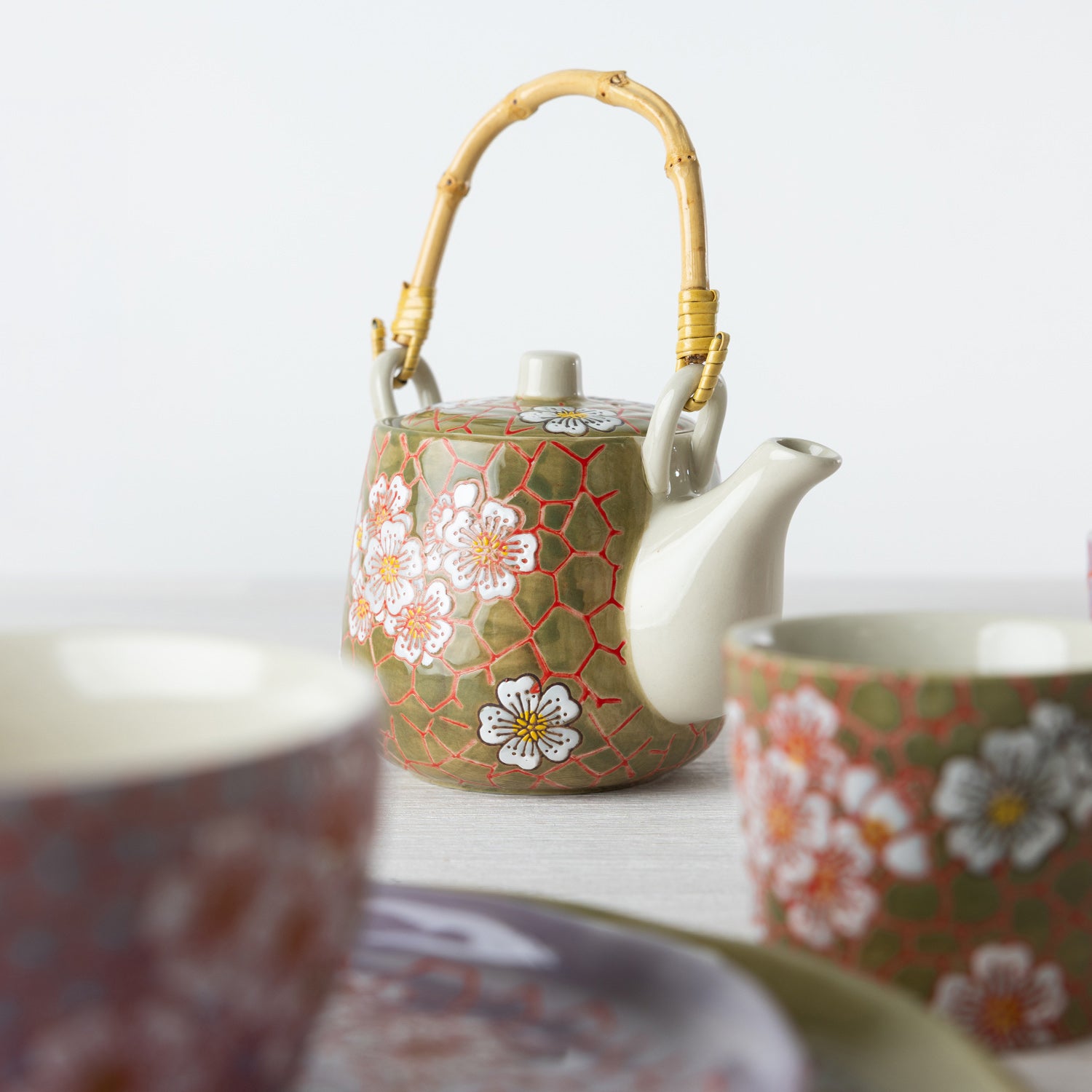 Gracious Living Delilah Teapot Set of 3 Sage
