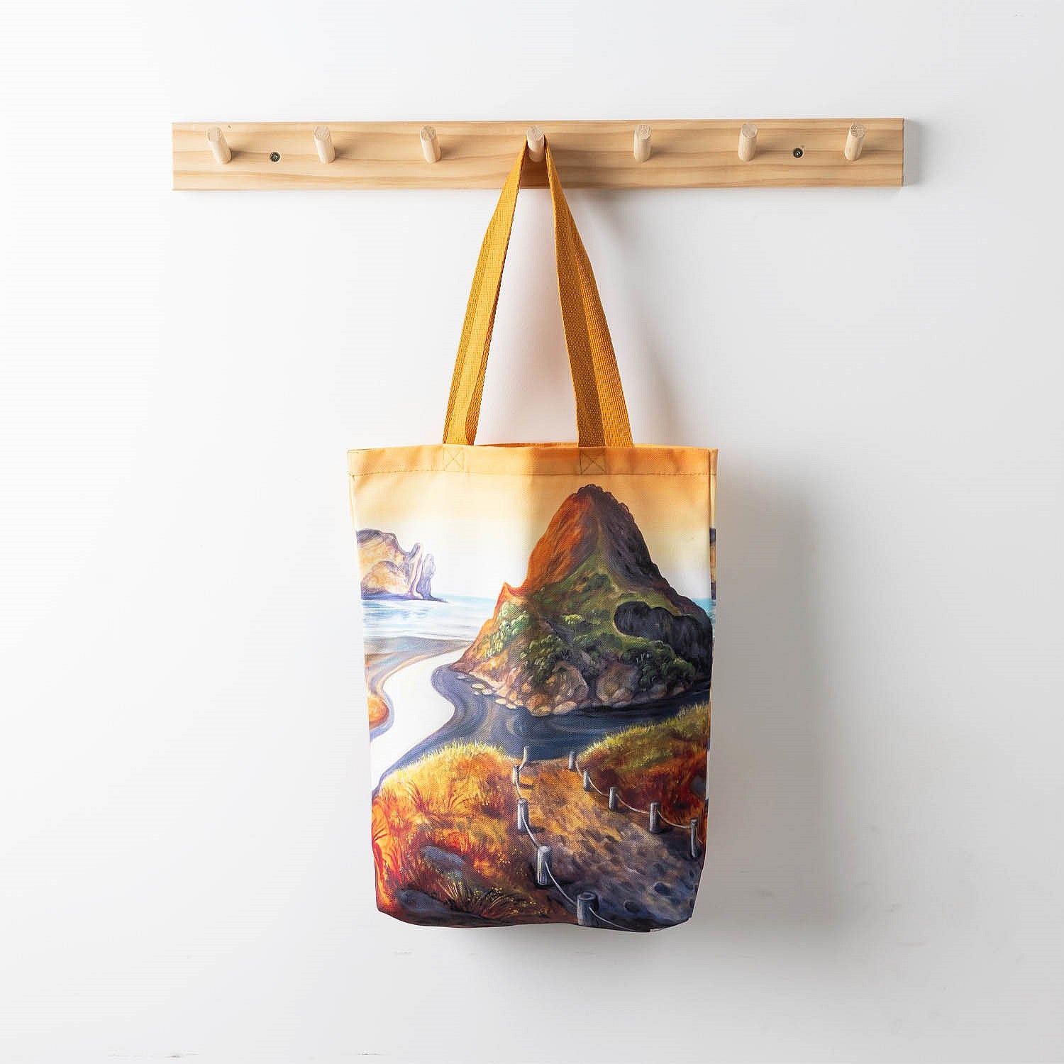 Design Plus Kiwiana Tote Bag Piha Golden Tones