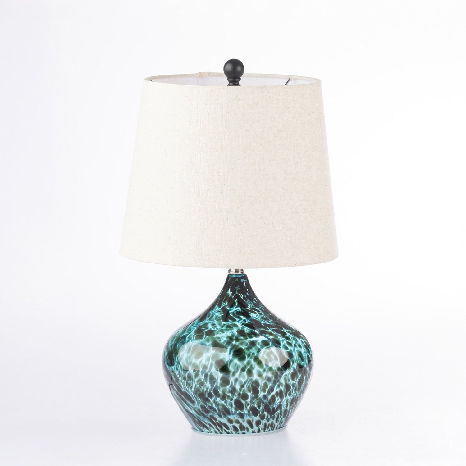 Amparo Smoky Glass Blue Lamp
