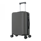 bb&b Travel Menton Suitcase in graphite, shown from a side angle with textured hard-shell exterior, spinner wheels, and an extended handle.